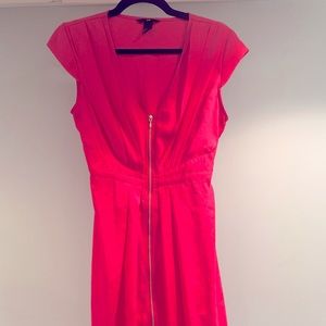 H & M pink zip up dress